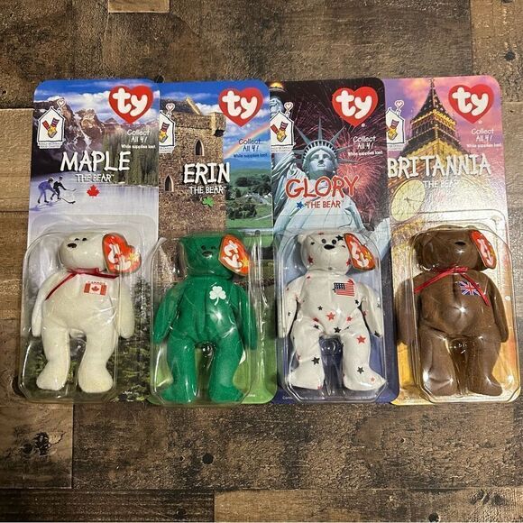 Ty Teenie Beanie Babies International Bears NWT - Picture 1 of 5